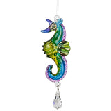 Glass Seahorse Crystal Dangle Ornament