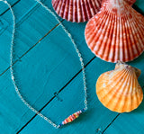 Tropical Scallop Chip Bar Necklace