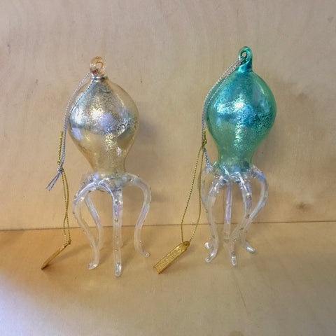 Shimmer Octopus Glass Ornament