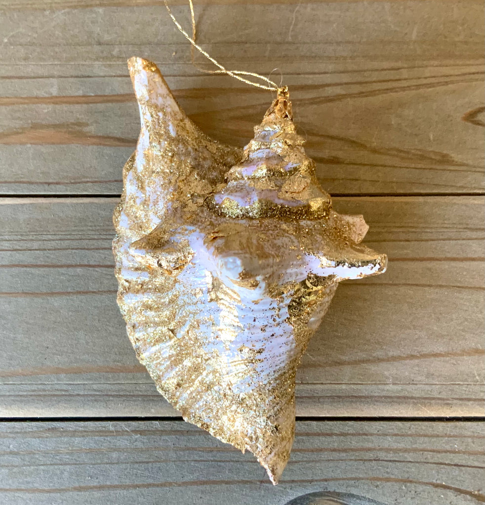 Gold Leaf Shell Ornament