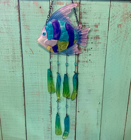 Colorful Fish Glass Windchime