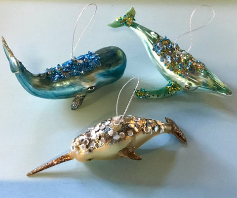 Beaded Whale Ornament