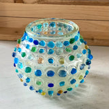 Glass Pebble Urchin Candle Holder