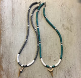 Wood Bead Shark Tooth Necklace