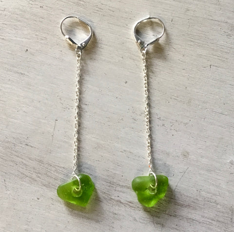 Seaglass Chain Drop Earrings