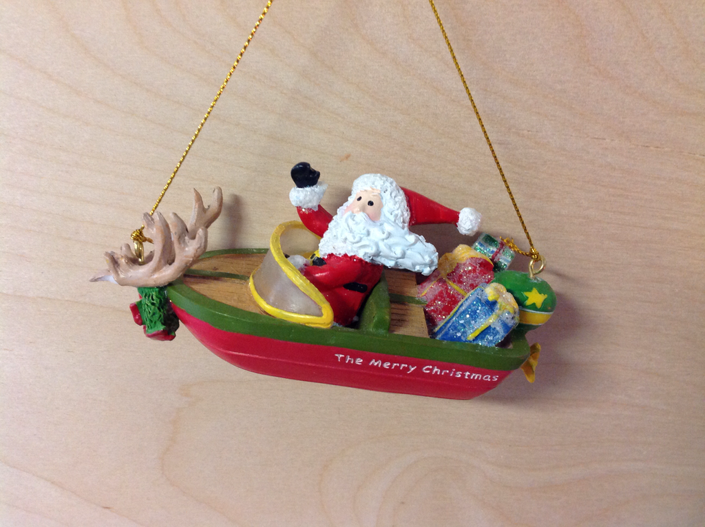 Speedboat  Santa  Ornament