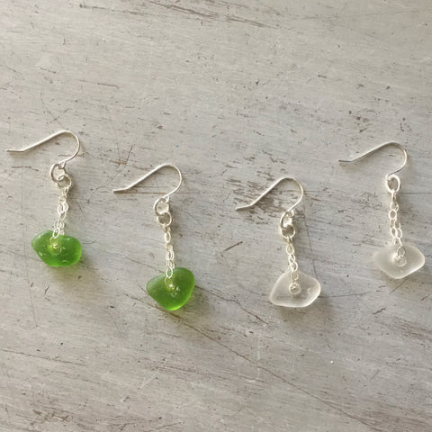 Seaglass Chain Dangle Earrings