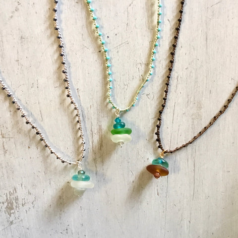 Ocean Glass Pebble Necklace