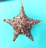 Jeweled Champagne Starfish Ornament