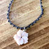 Mother of Pearl Tropical Flower Necklace