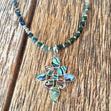Abalone Floral Cross Necklace