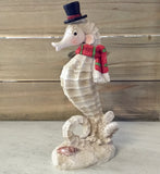 Festive Winter Seahorse  Figurine