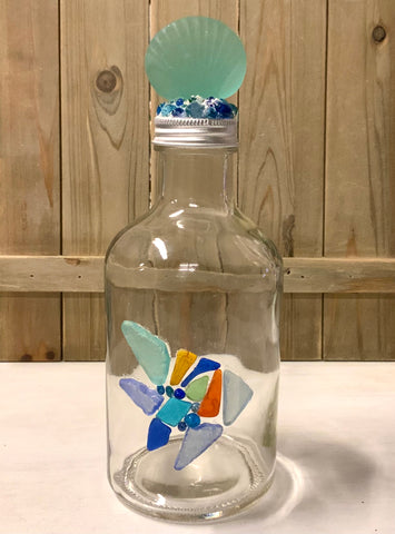 Sea Glass Angelfish Bottle
