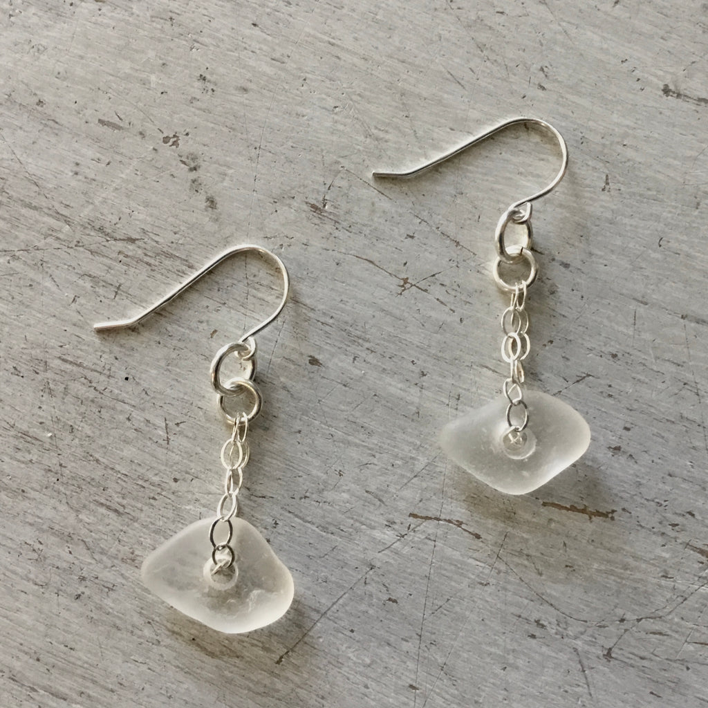Seaglass Chain Dangle Earrings