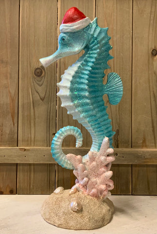Santa Hat Seahorse  Figurine