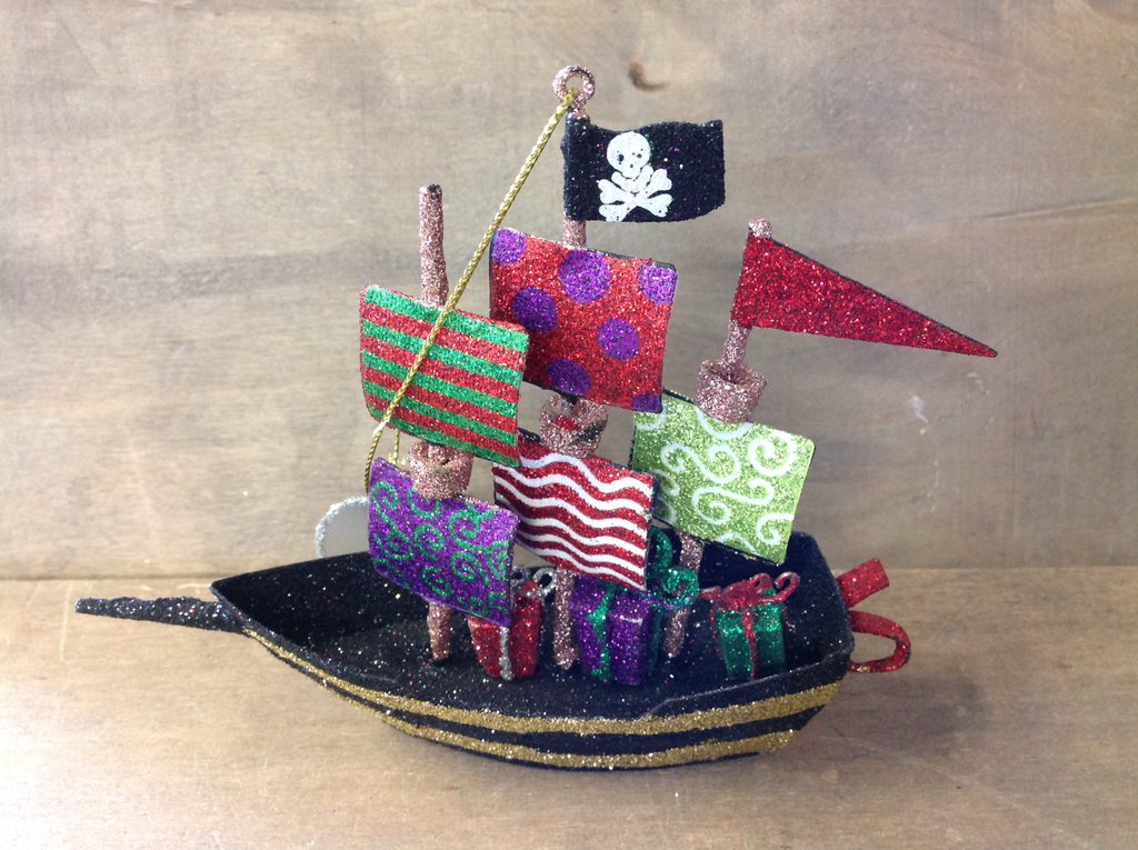Christmas Pirate Ship Ornament