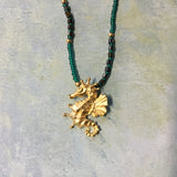 Emerald Golden Seahorse Necklace