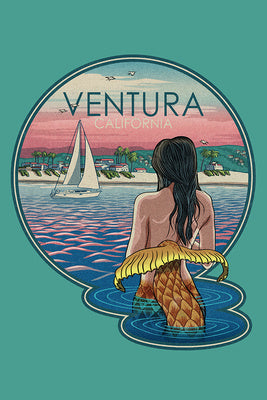 Ventura California Die Cut Mermaid Stickers