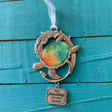 Colorful Metal Sea Turtle Ornament