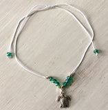 Sea Turtle Crystal Cord Anklet