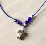 Sea Turtle Crystal Cord Necklace