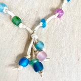 Carnival Seaglass & Leather Necklace