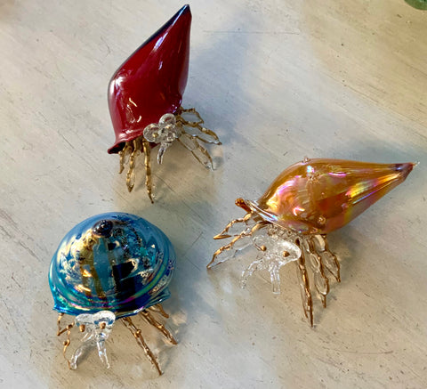Elegant Hermit Crab Glass Figurine