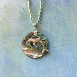 Dolphin Abalone Circle Necklace