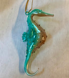 Dainty  Seahorse Glass Ornament