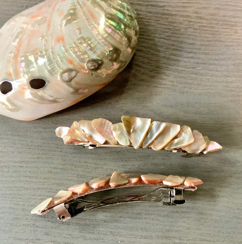 Red Abalone Chip Hair Clip