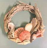 Sea Foam Driftwood Shell Wreath