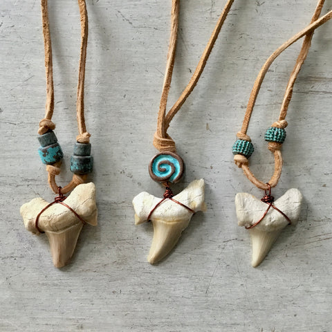 Shark Tooth Leather Cord Necklace – Sea Things Ventura
