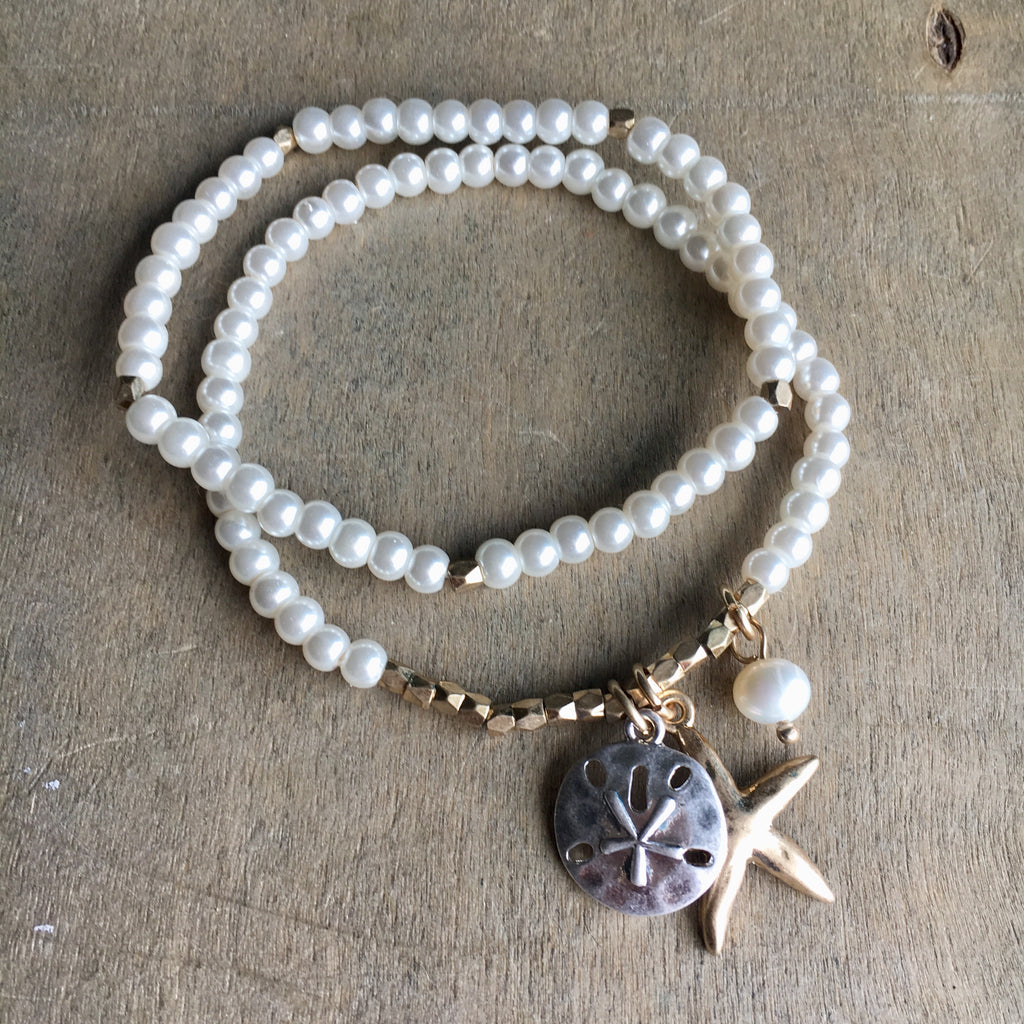 Seaside Pearl Charm Bracelet
