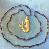 Golden Mermaid Stone Beaded Necklace