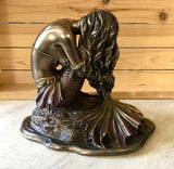 Thoughtful Mermaid Bronze Statue