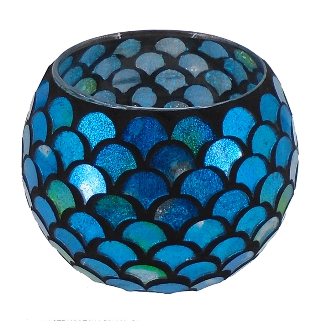 Mermaid Scales Glass Candle Holder