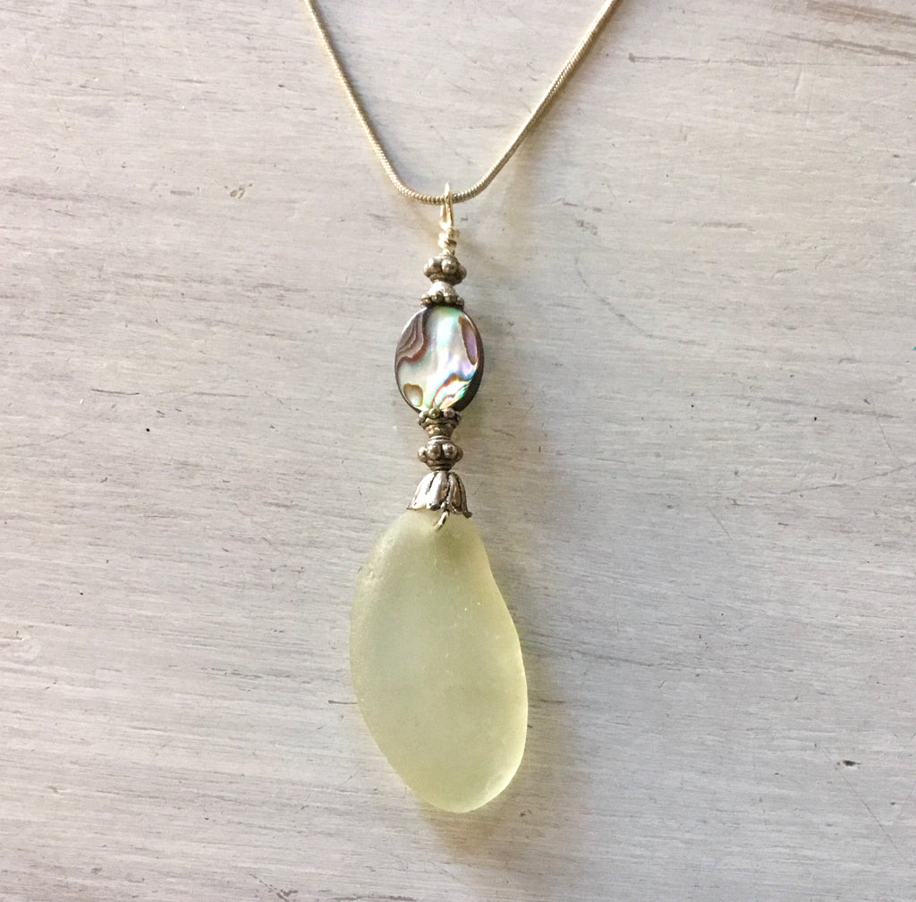 Seaglass Abalone Necklace
