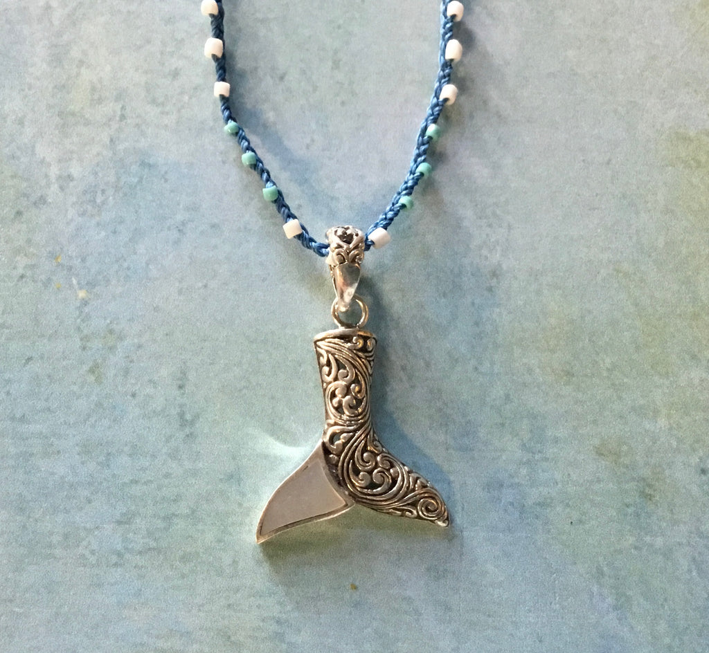 MOP Whale Tail Beaded Necklace