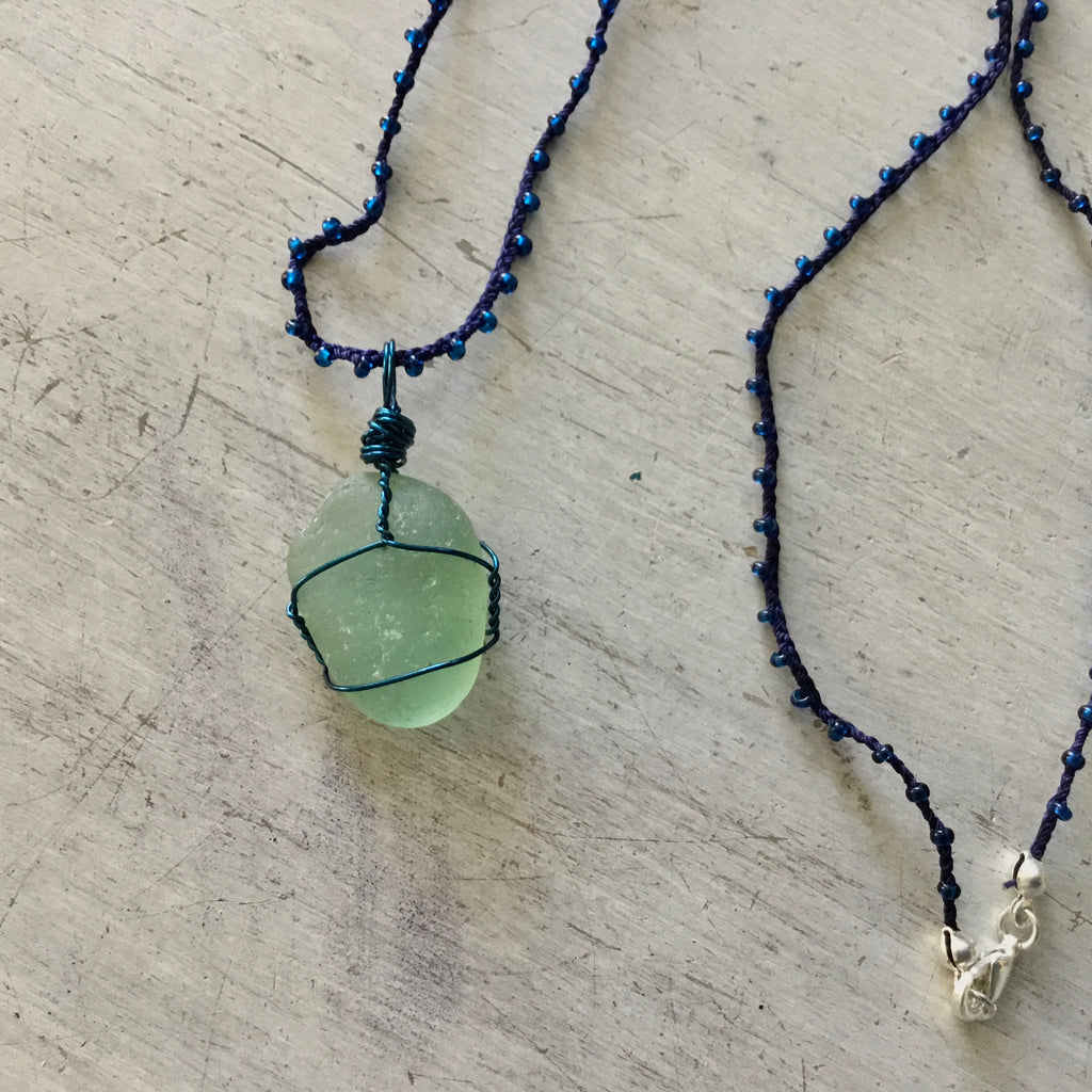 Lagoon Seaglass Beaded Necklace