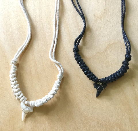 Shark Tooth Macrame Necklace