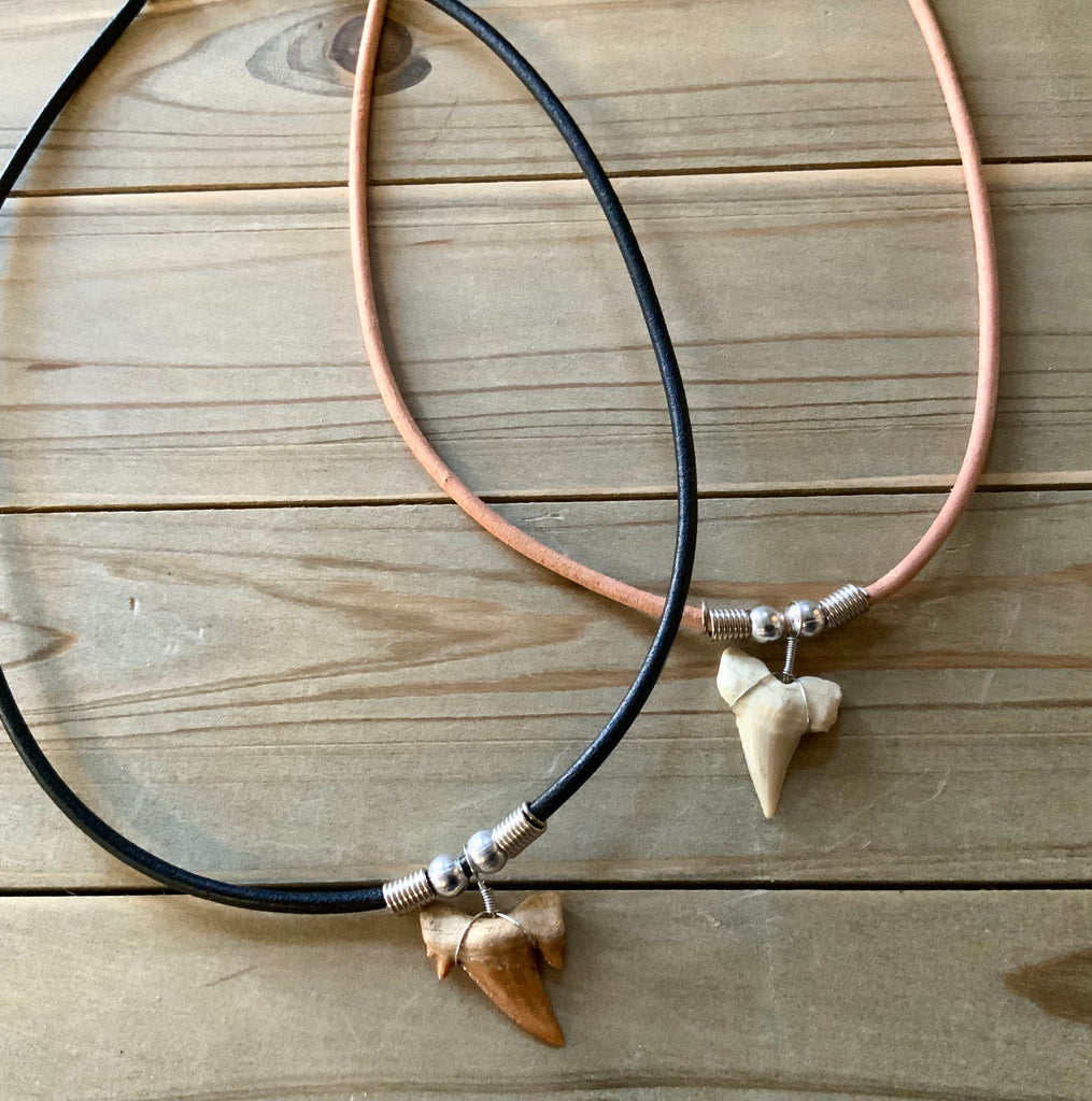 Shark Tooth Leather Cord Necklace – Sea Things Ventura