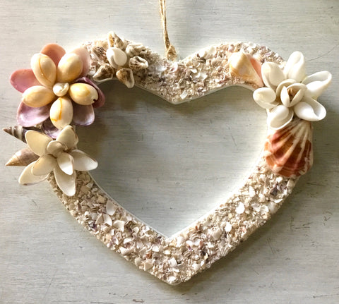 Seashell Floral Heart wreath