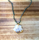 Mother of Pearl Tropical Flower Necklace
