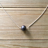 Simple Pearl Sterling Silver Chain Necklace