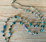 Tropical Blue Hibiscus Necklace