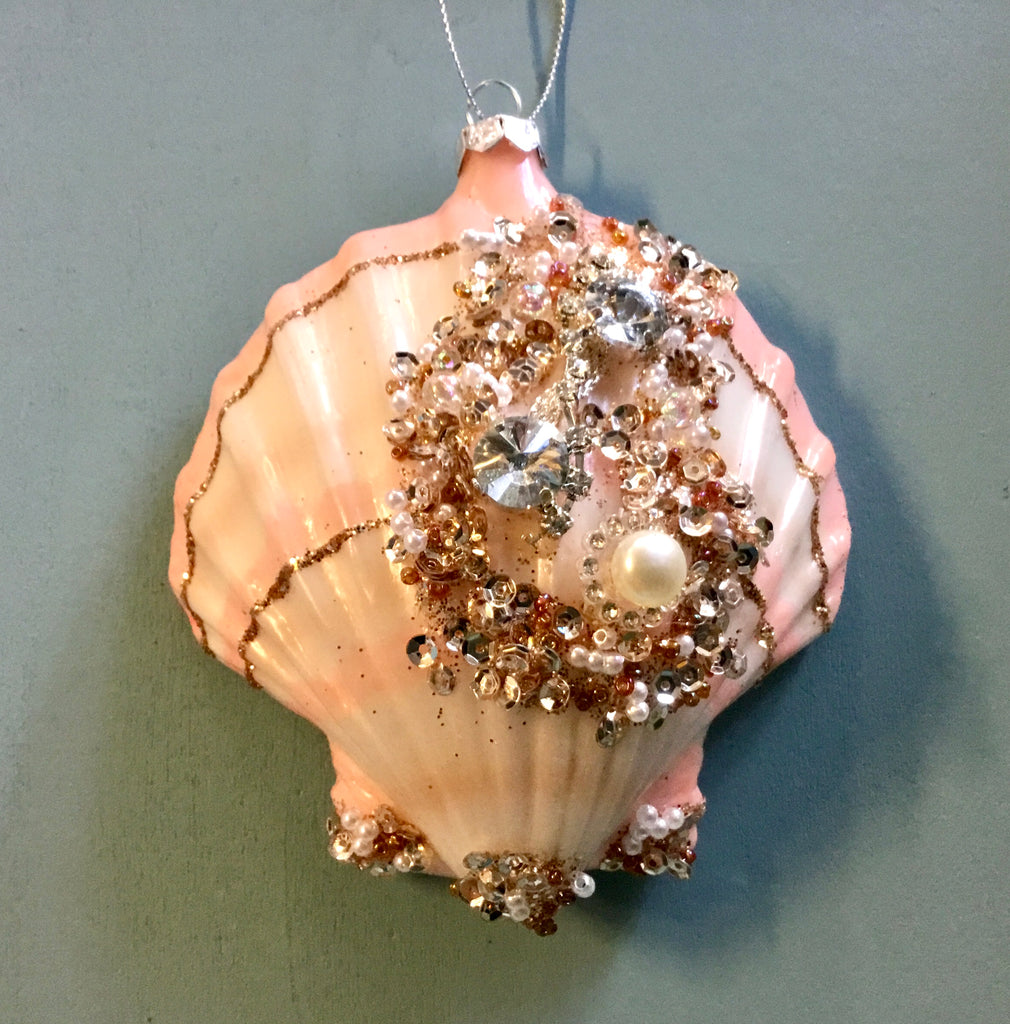 Bedazzled Seashell Ornament