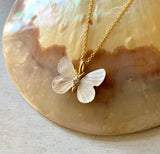 Mop Jeweled Butterfly Necklace