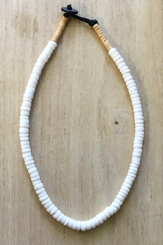 White sales puka necklace