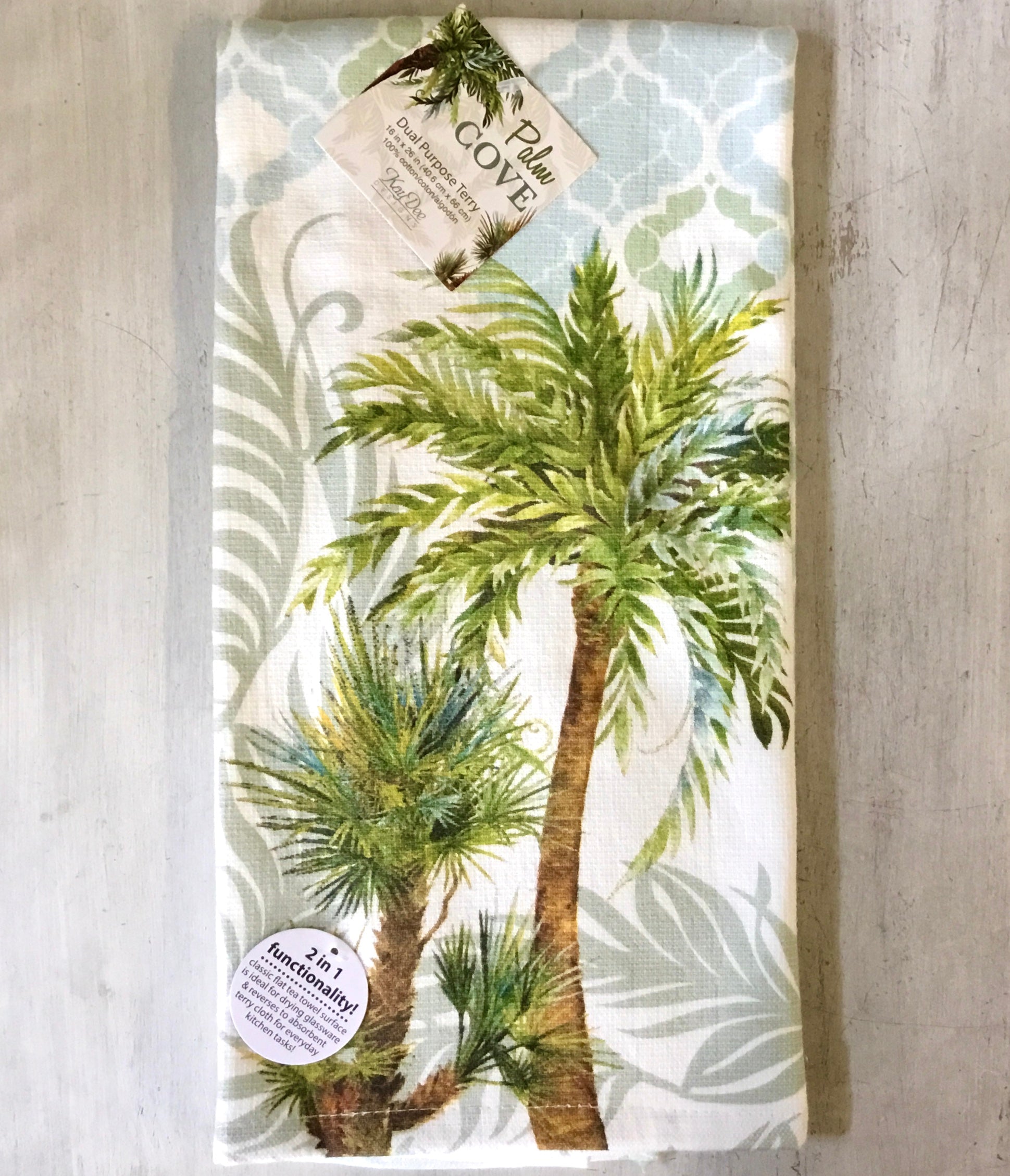 Nautica Beach Towel Cotton Palm Fronds Blue Green hotsell Tropical