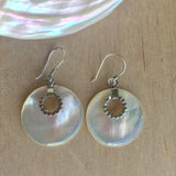 Pearl Shell Circle Donut Earrings